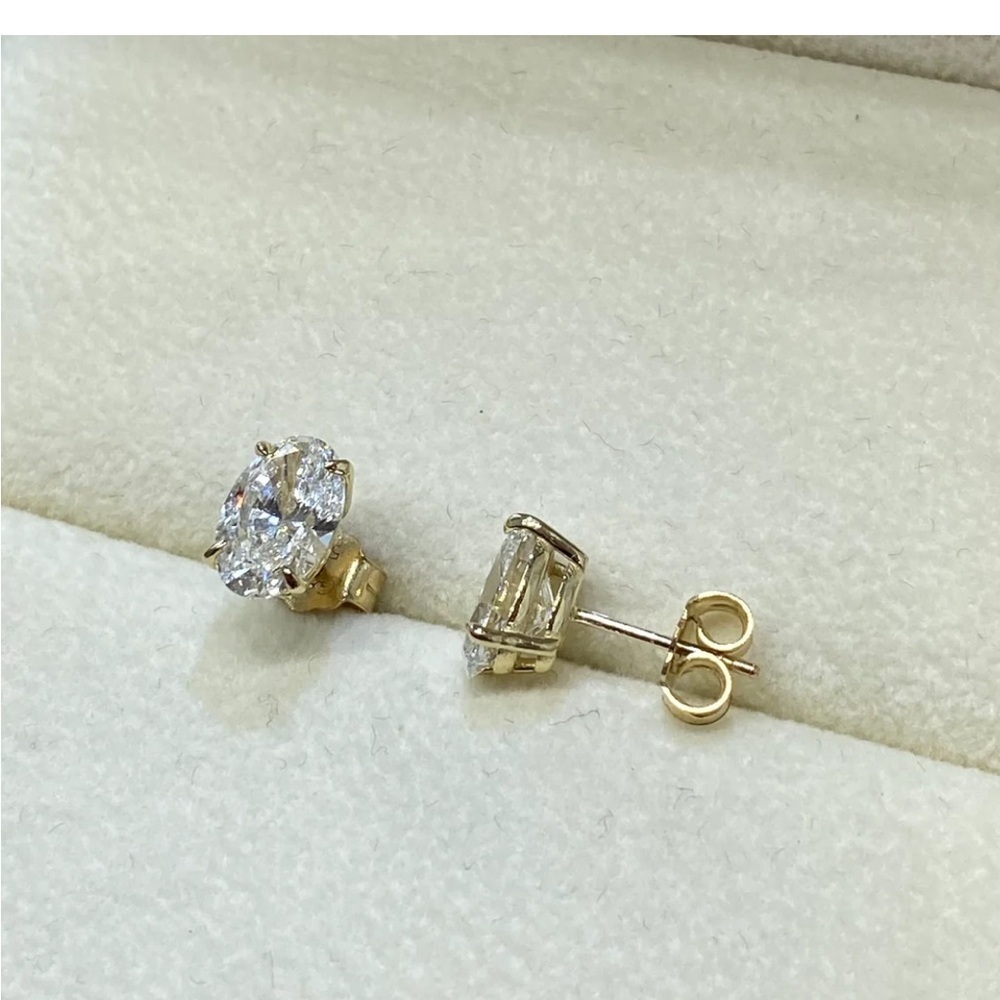 Harper Grace 18K Gold Over Sterling Silver Oval Stud Earrings - Picture 6 of 15